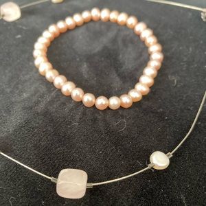 Pink necklace and bracelet set. *OBO*